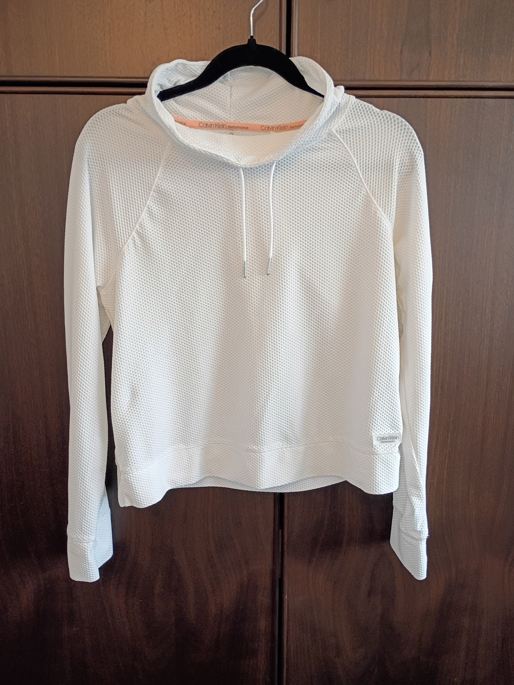 Calvin Klein Performance White Mesh Pullover Hoodie
